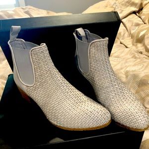 JP David Italian Woven Leather Bootie